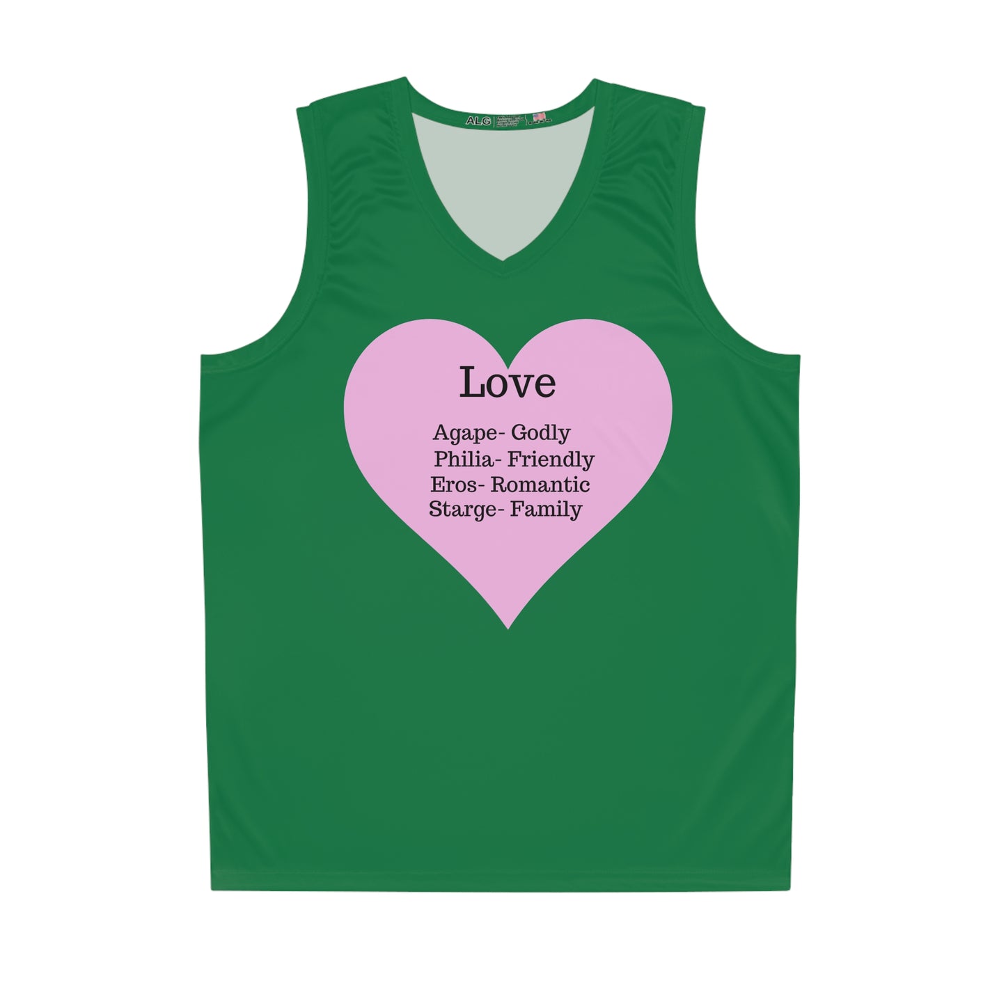 Love Heart Basketball Jersey (Dark Green)
