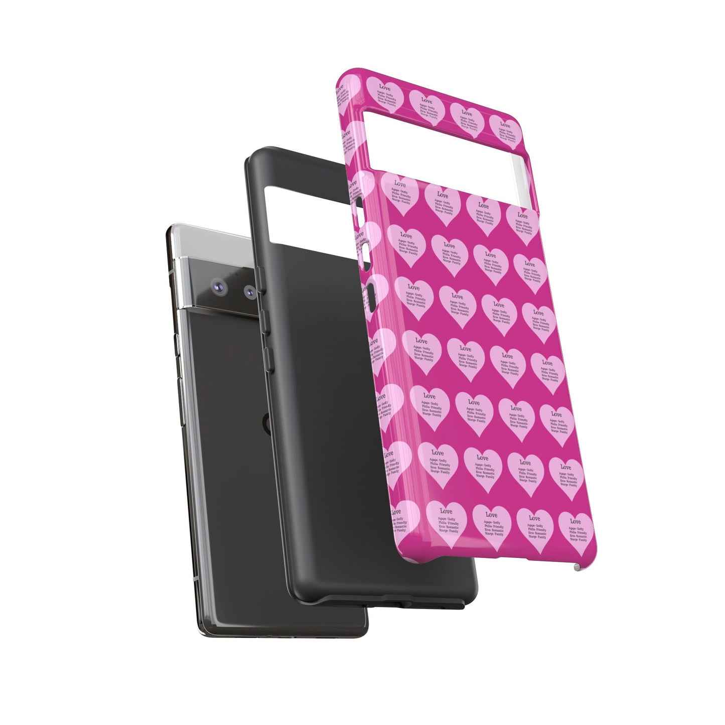 Hearts-A-Flutter Phone Case (iPhone, Google Pixel)(Pink)