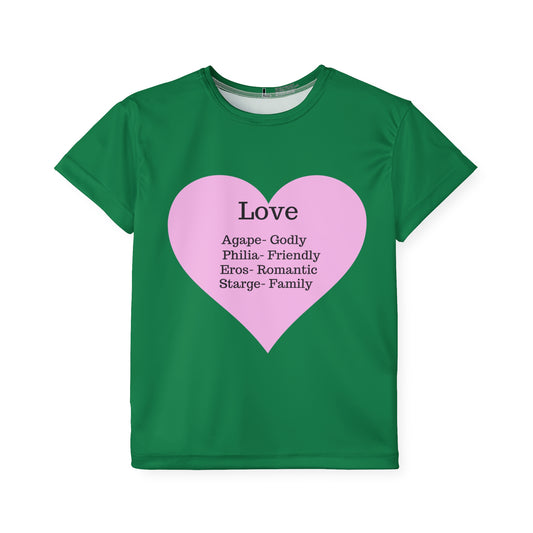 Types of Love Heart Kids Performance Jersey (Dark Green)