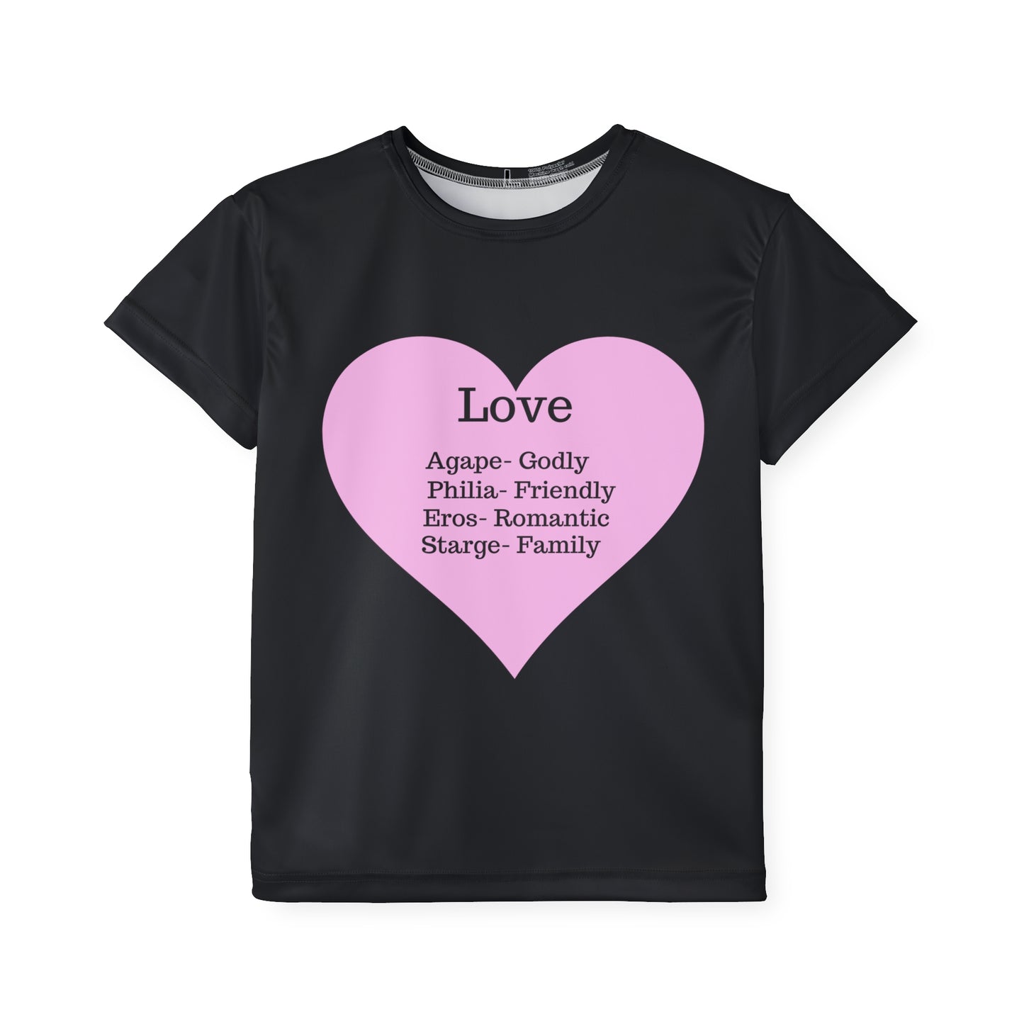 Types of Love Heart Kids Performance Jersey (Black)