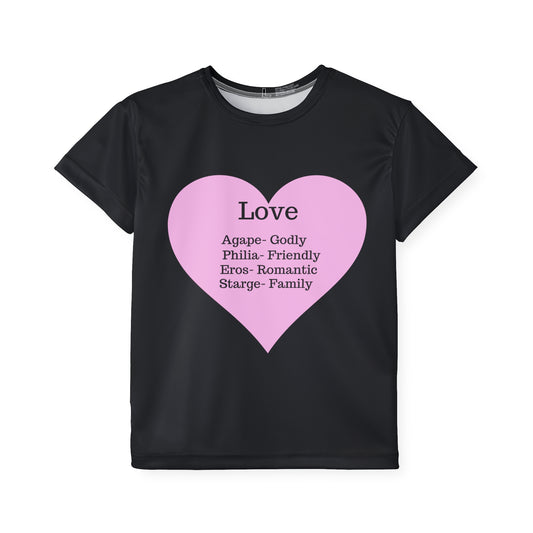 Types of Love Heart Kids Performance Jersey (Black)