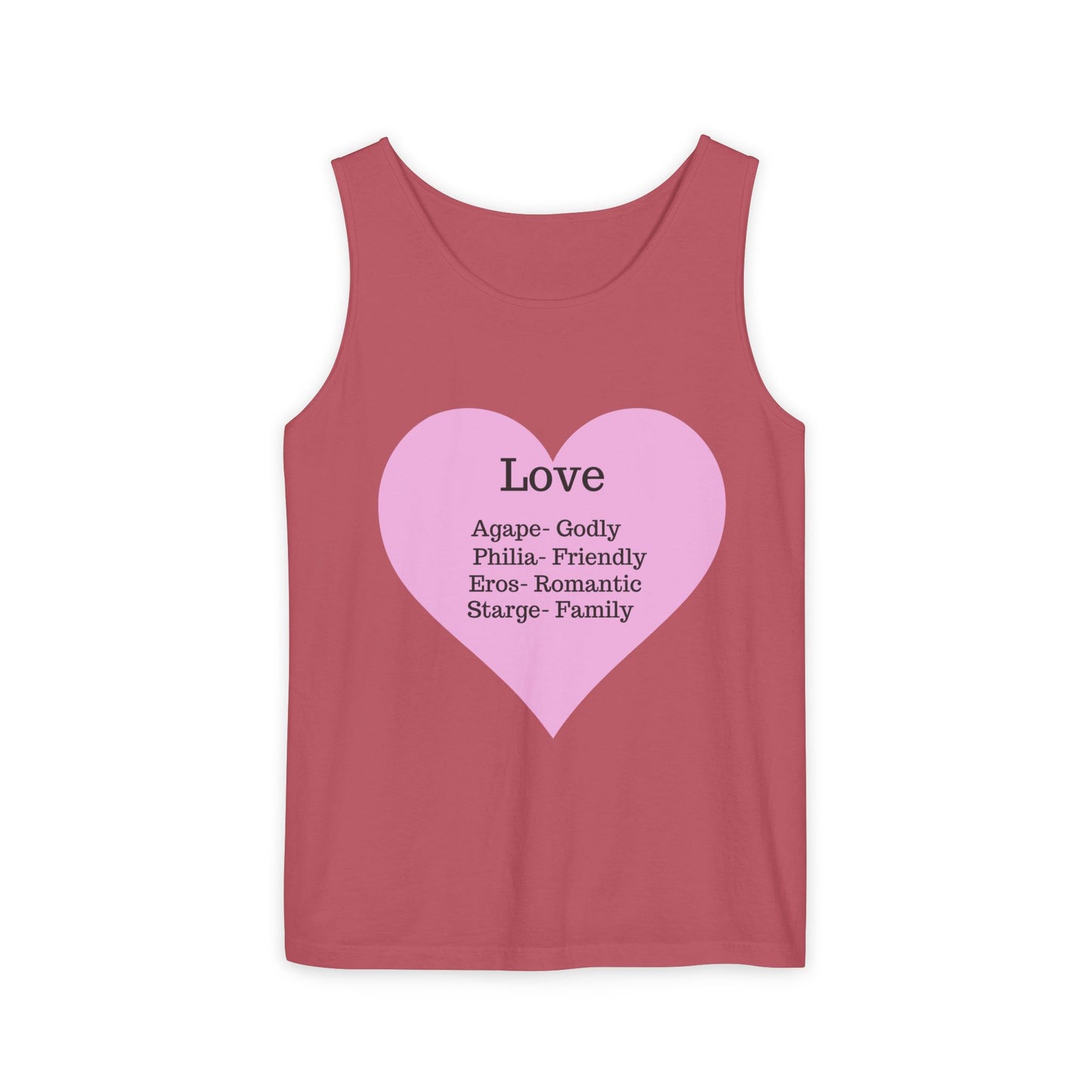 Unisex "Love" Definitions Garment-Dyed Tank Top