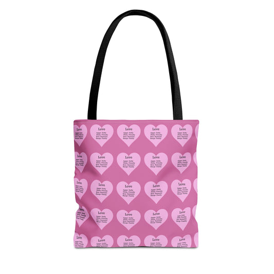 Pink Hearts Tote Bag (Light pink)