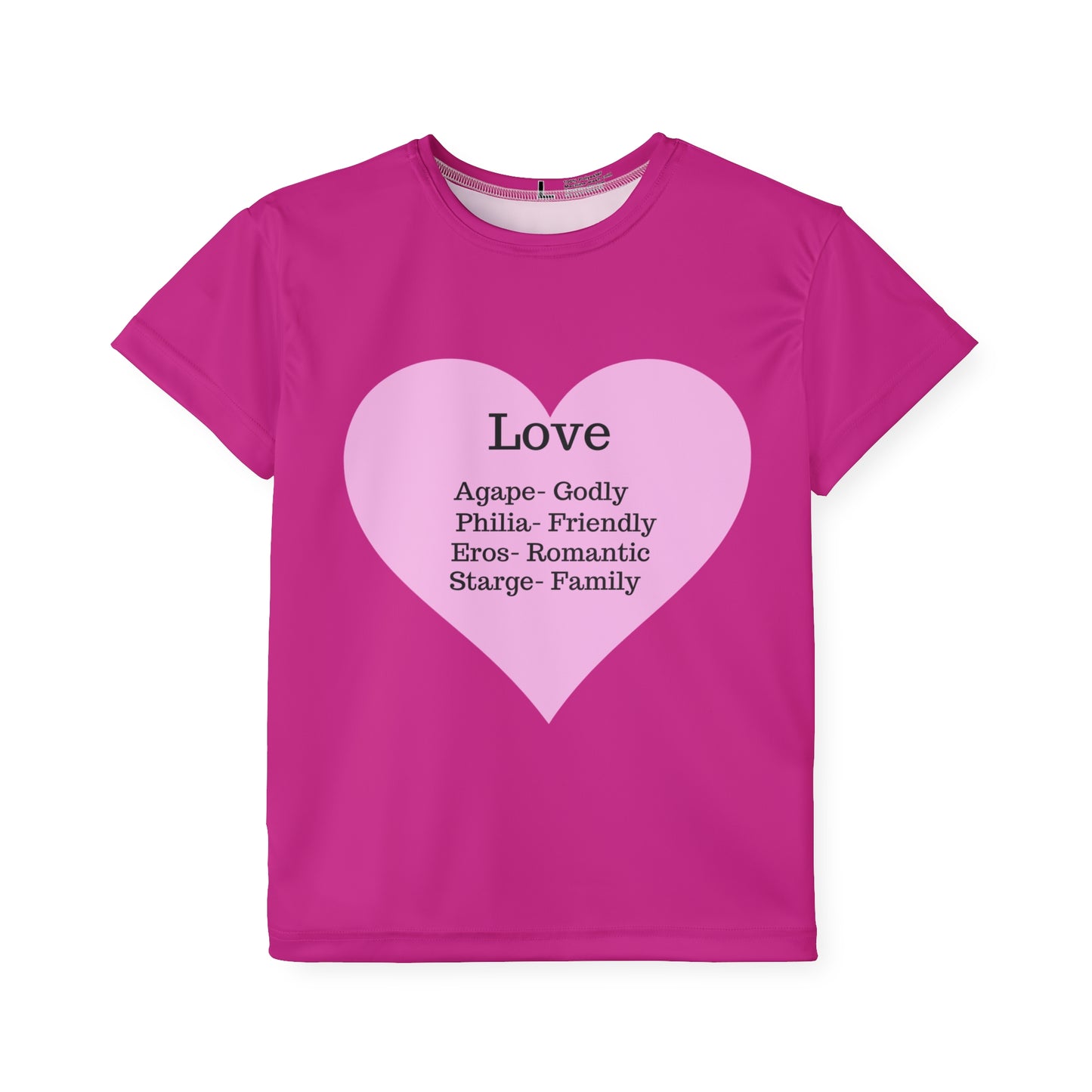 Types of Love Heart Kids Performance Jersey (Pink)