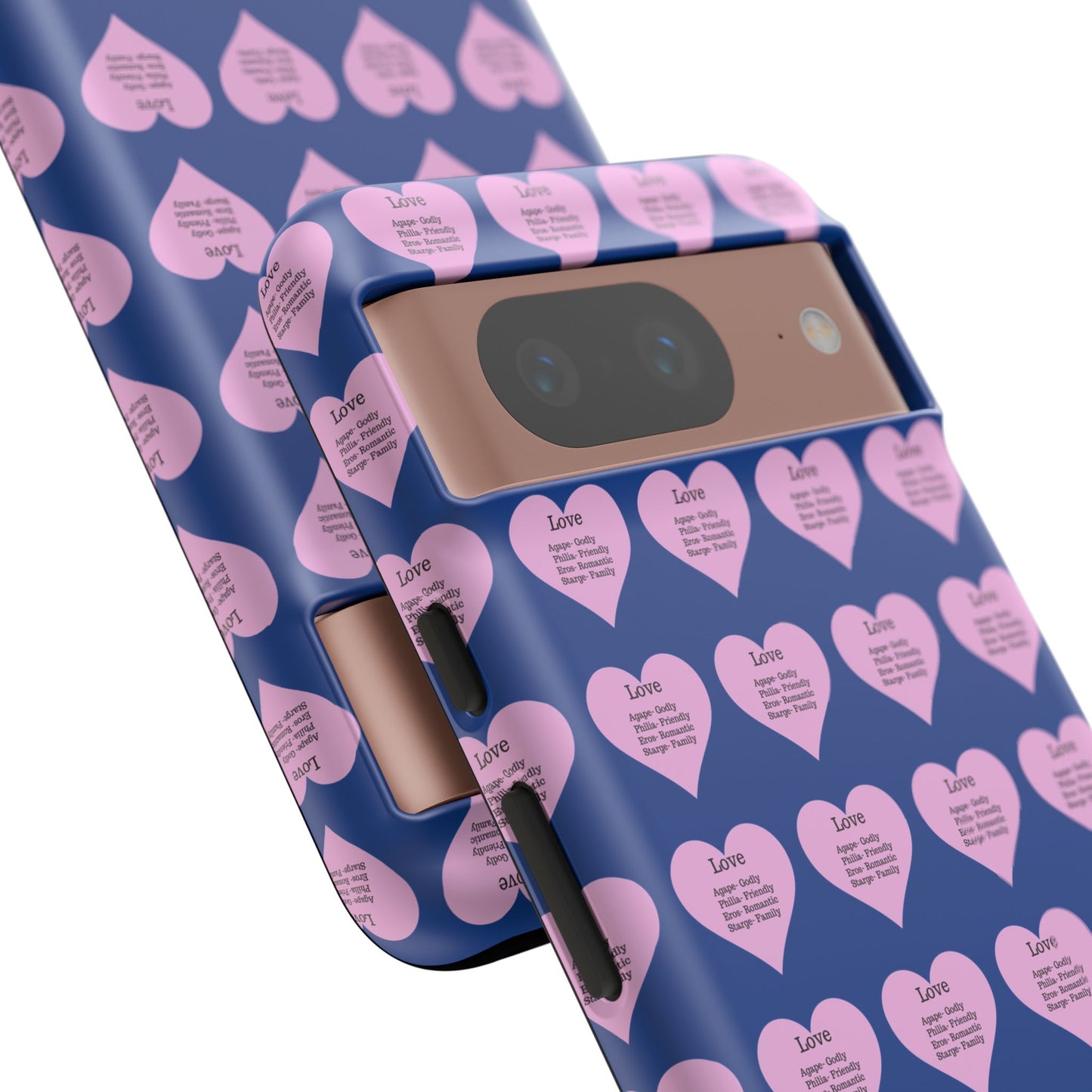 Hearts-A-Flutter Phone Case (iPhone, Google Pixel)(Dark blue)