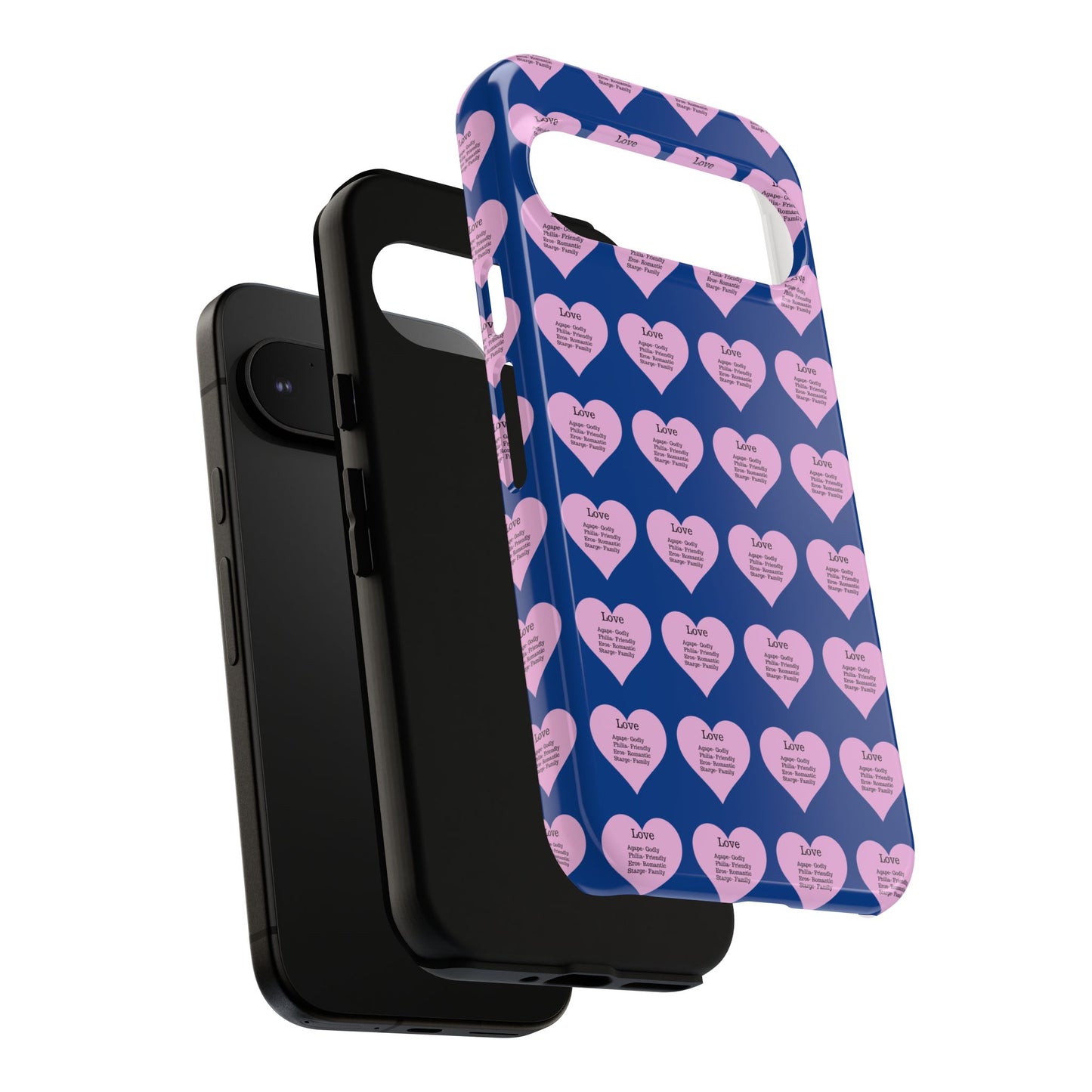 Hearts-A-Flutter Phone Case (iPhone, Google Pixel)(Dark blue)