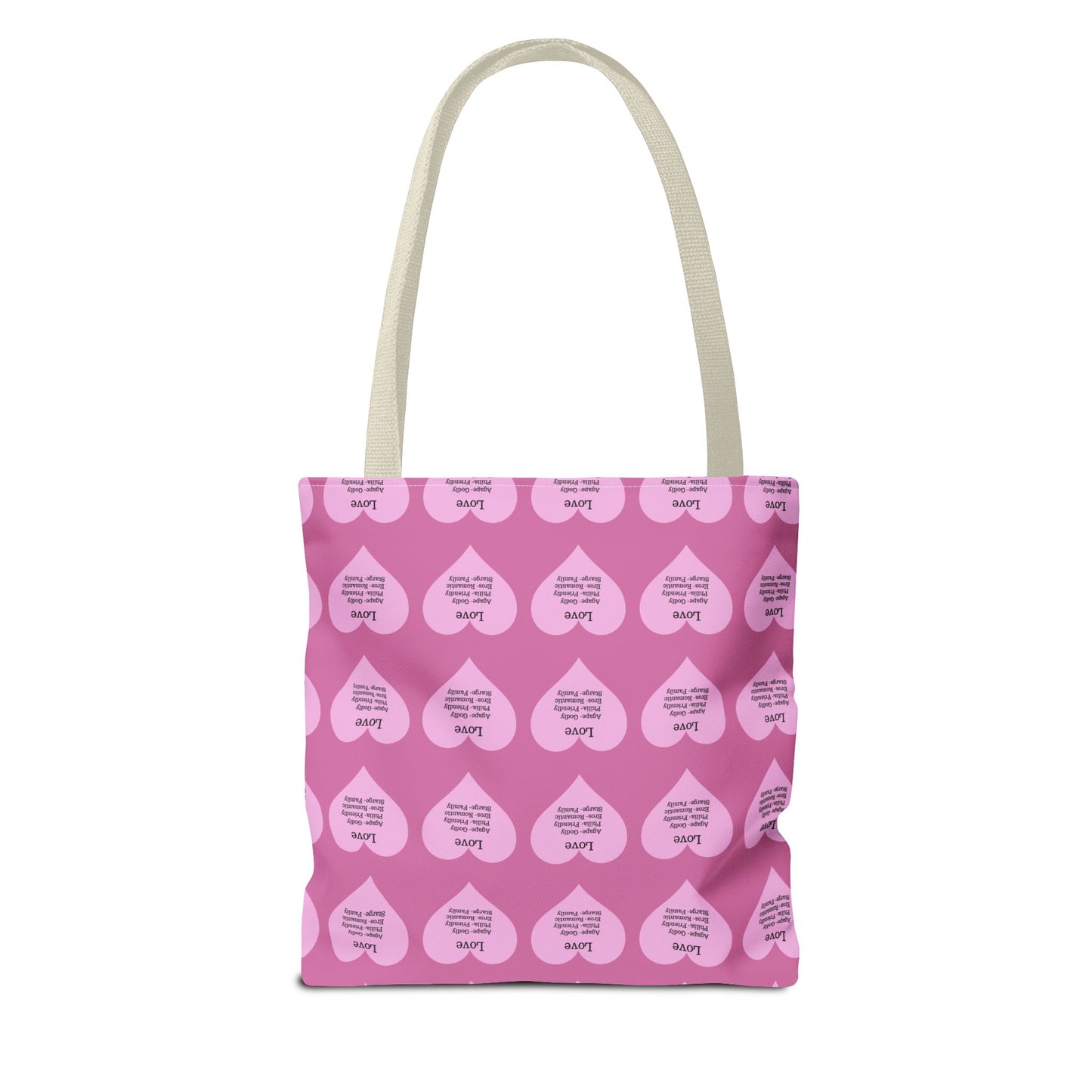 Pink Hearts Tote Bag (Light pink)
