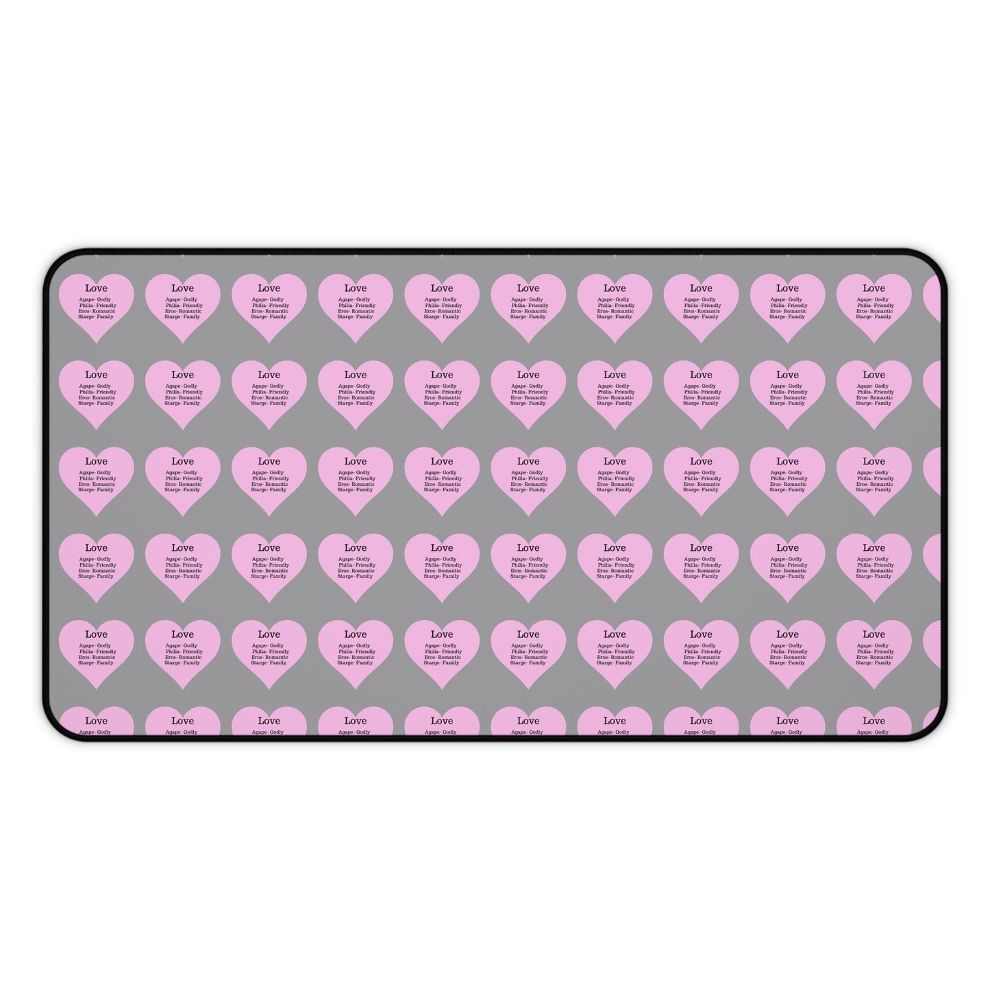 Love Hearts Desk Mat (Grey)