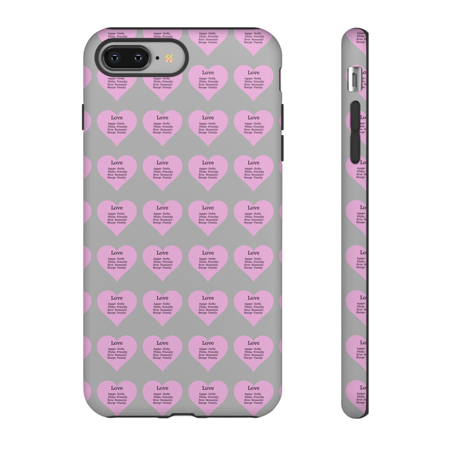 Hearts-A-Flutter Phone Case (iPhone, Google Pixel)(Light grey)
