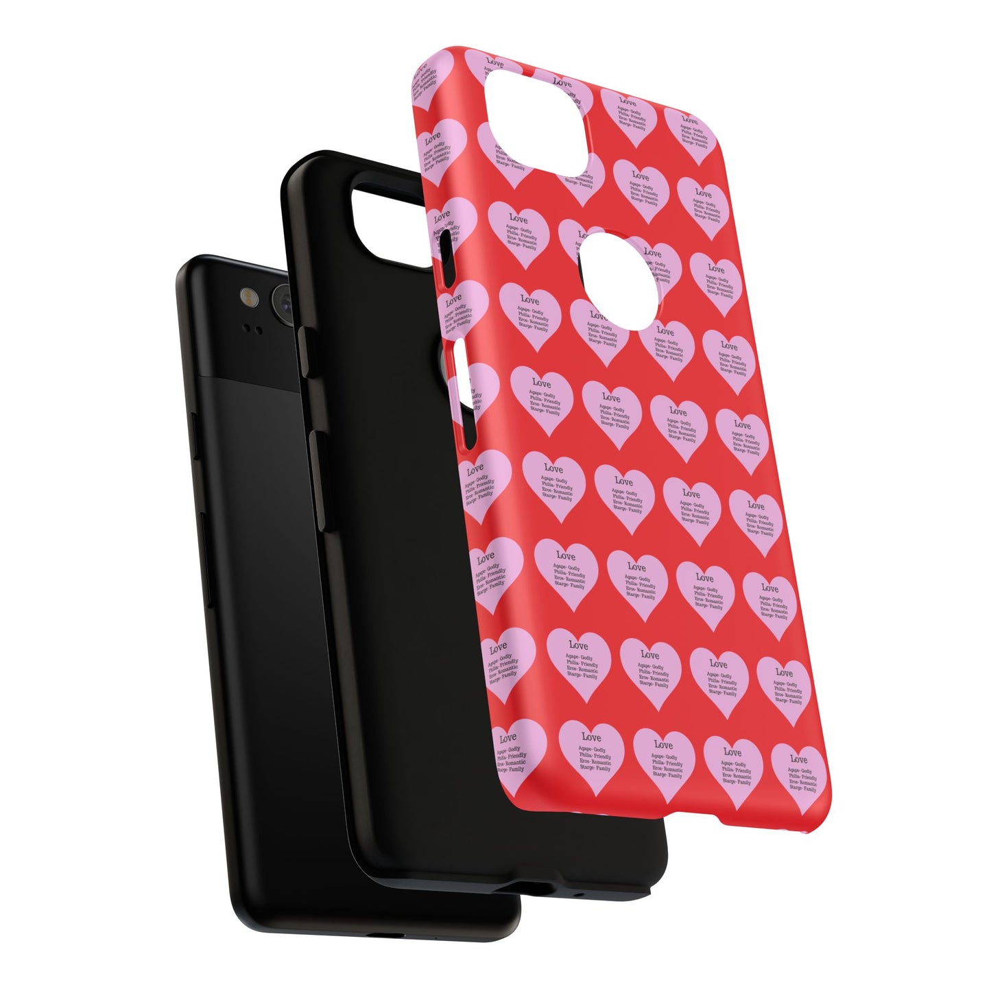 Hearts-A-Flutter Phone Case (iPhone, Google Pixel)(Red)