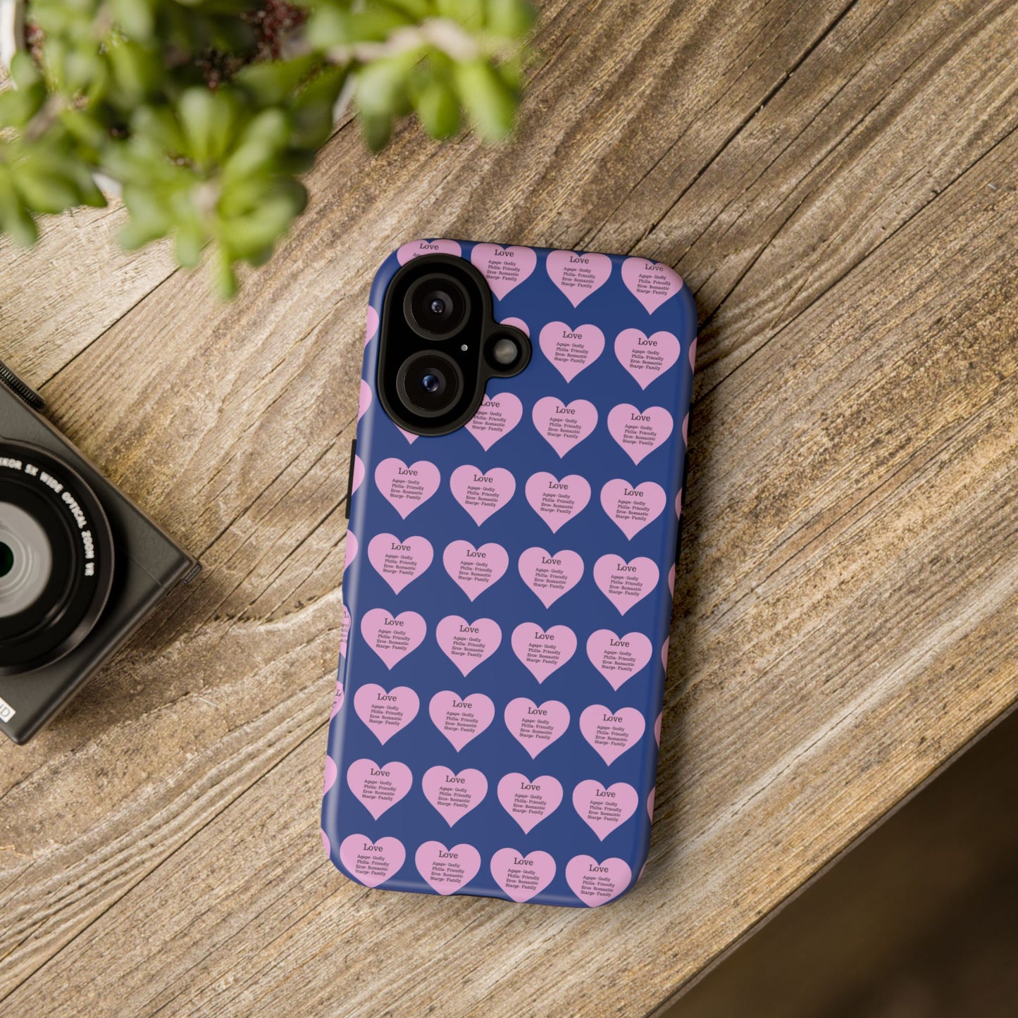 Hearts-A-Flutter Phone Case (iPhone, Google Pixel)(Dark blue)