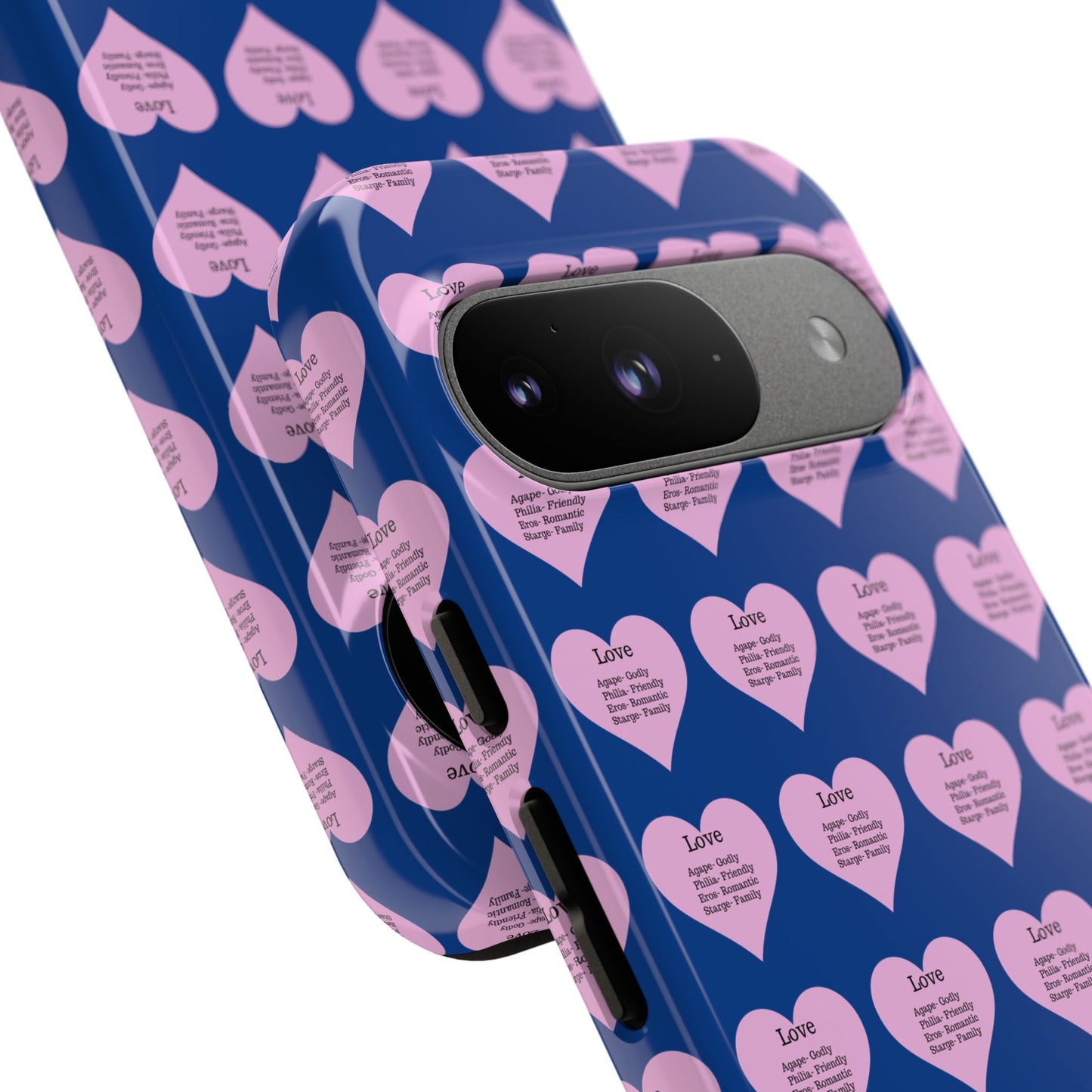 Hearts-A-Flutter Phone Case (iPhone, Google Pixel)(Dark blue)