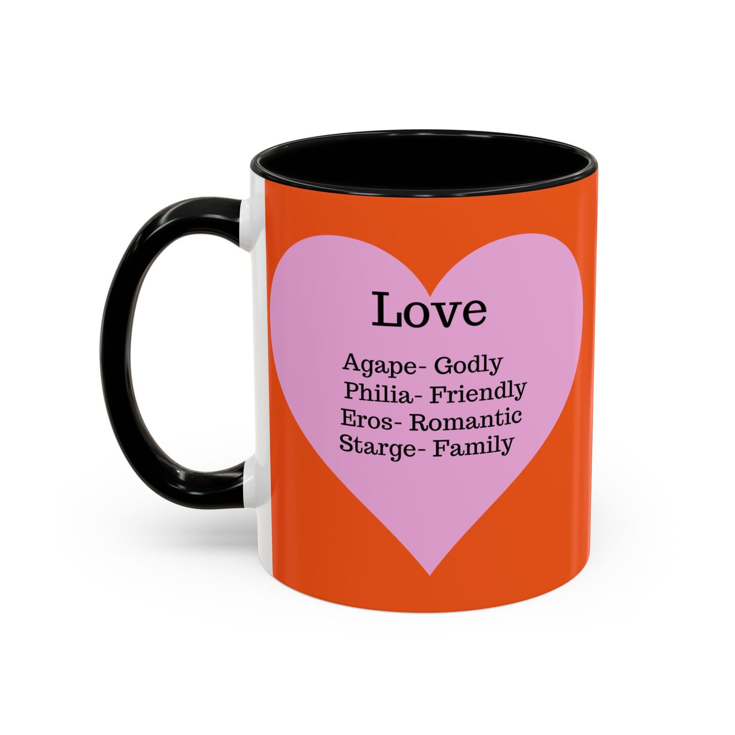 Charming Heart Accent Coffee Mug (Orange)