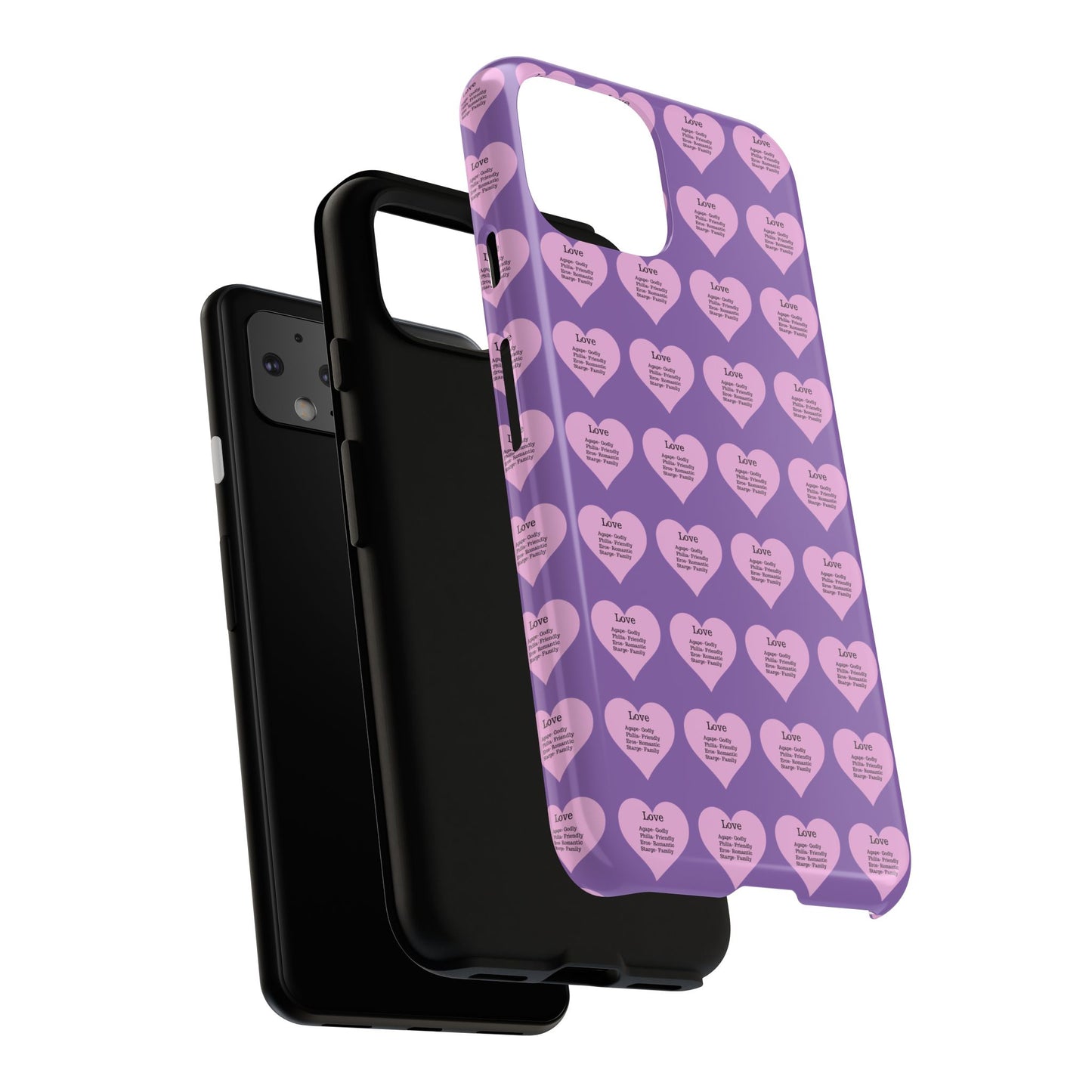 Hearts-A-Flutter Phone Case (iPhone, Google Pixel)(Light purple)