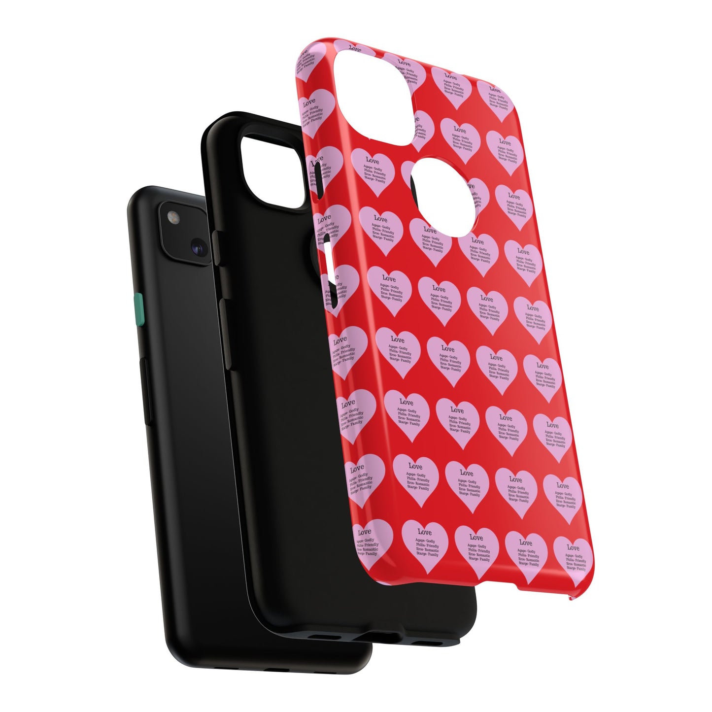 Hearts-A-Flutter Phone Case (iPhone, Google Pixel)(Red)