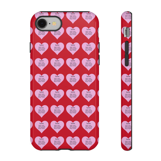 Hearts-A-Flutter Phone Case (iPhone, Google Pixel)(Dark red)