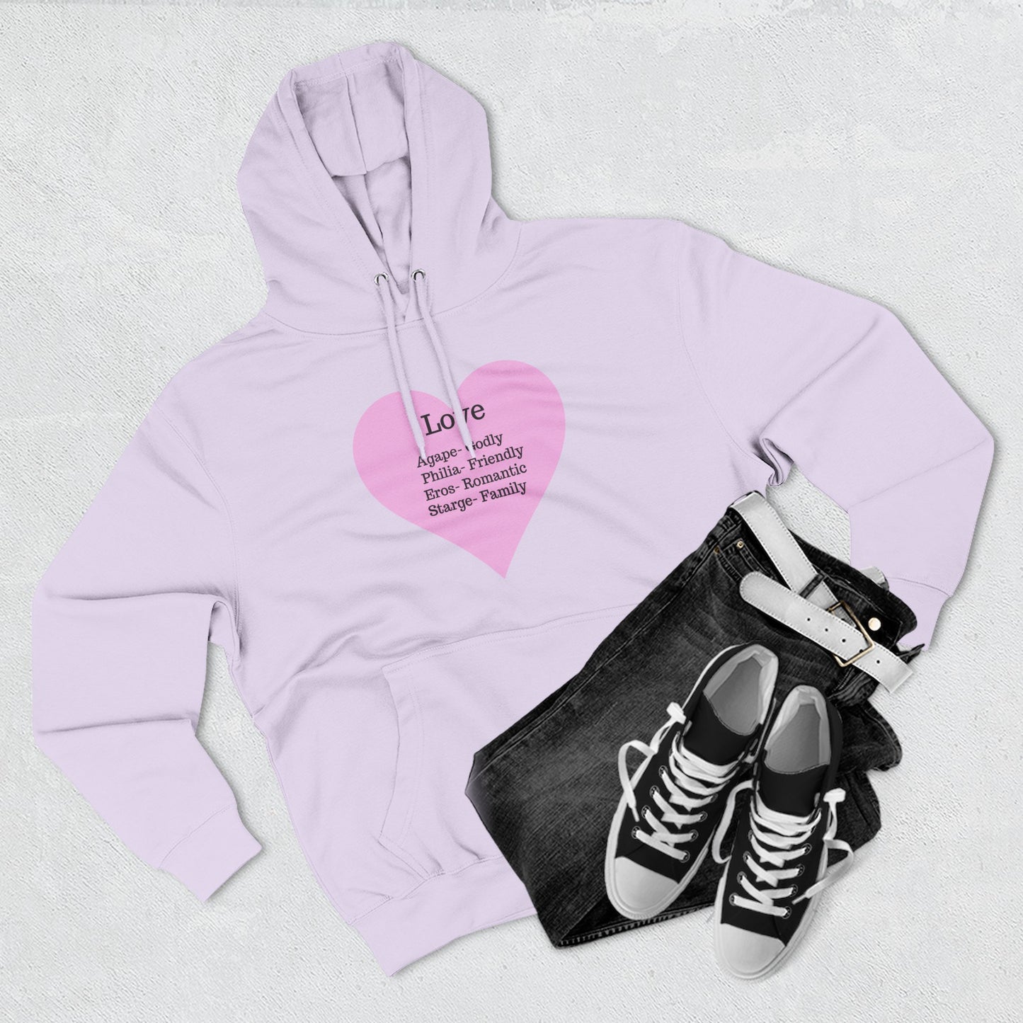 Cozy Heartfelt Love Fleece Hoodie | Soft Three-Panel Everyday Comfort