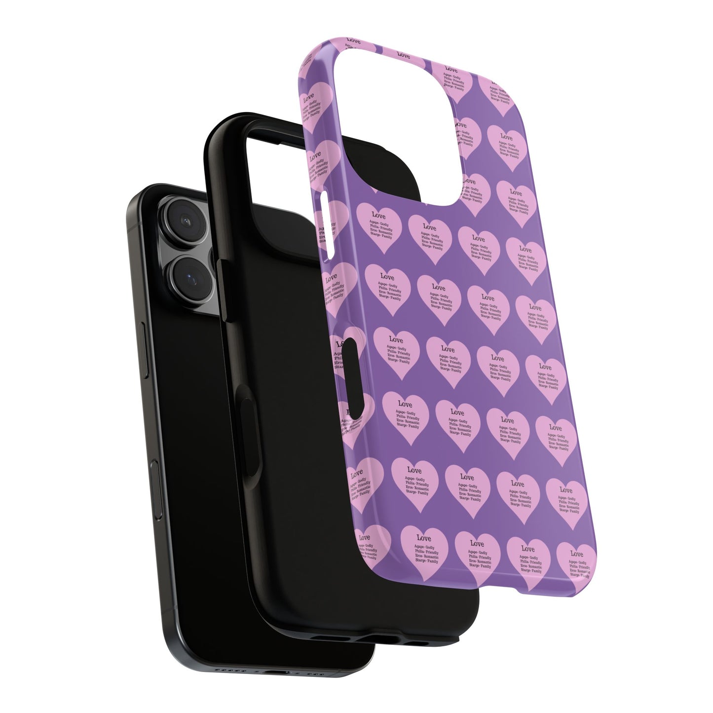 Hearts-A-Flutter Phone Case (iPhone, Google Pixel)(Light purple)