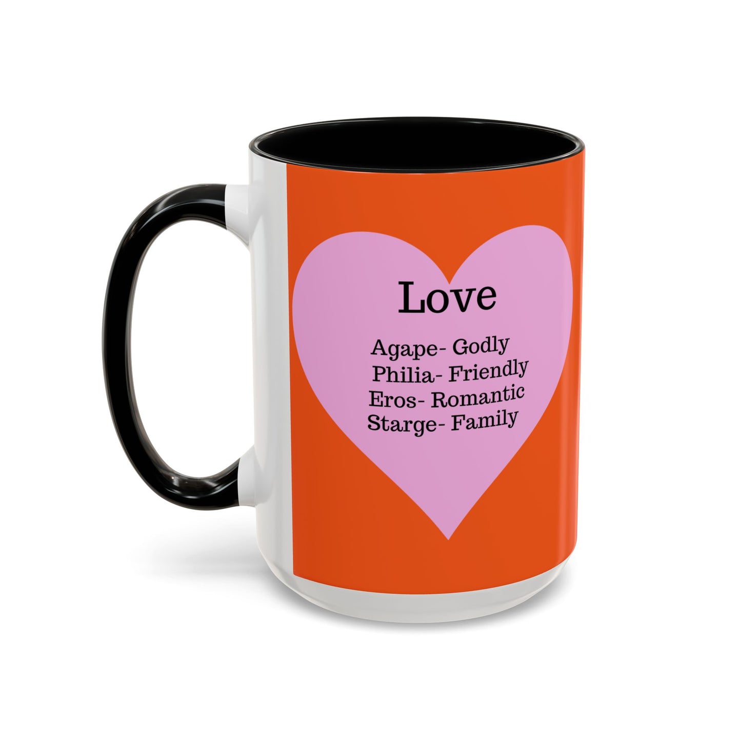 Charming Heart Accent Coffee Mug (Orange)
