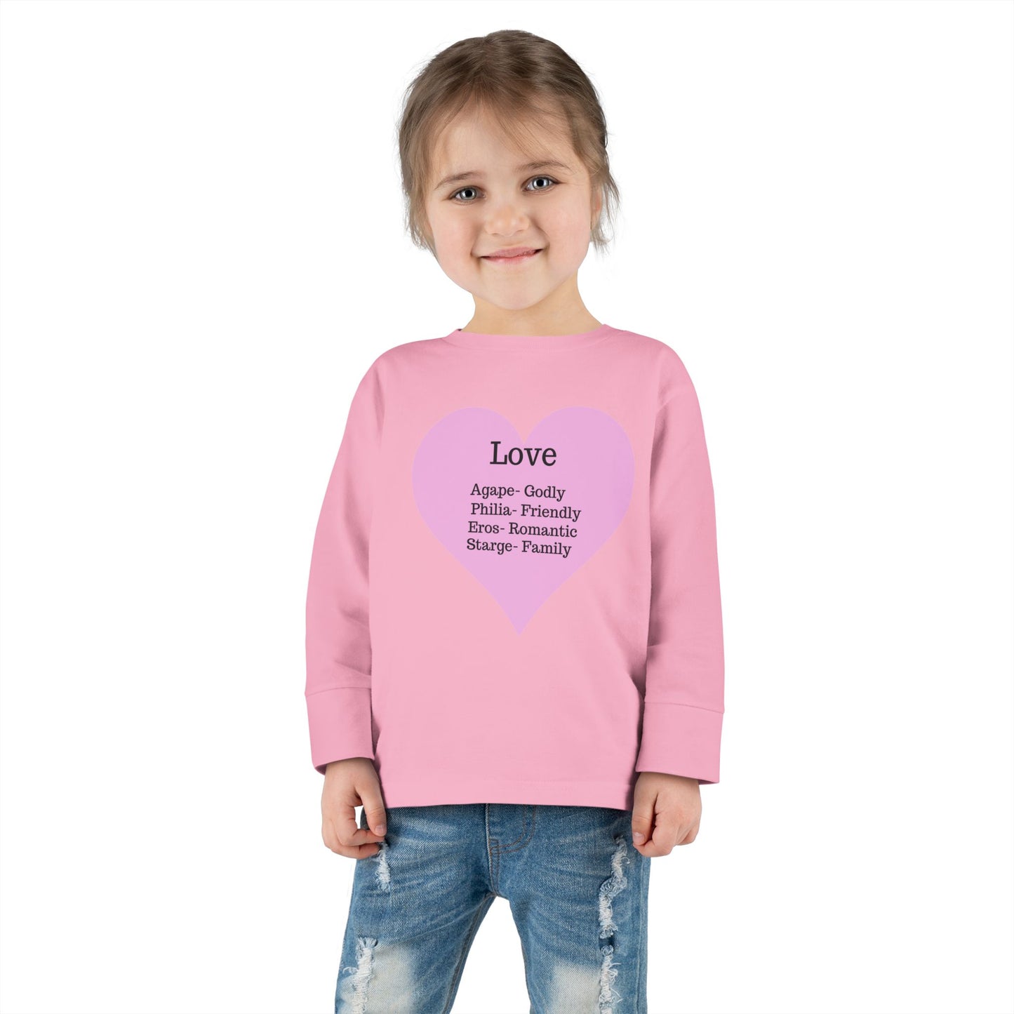 Types of Love Heart Toddler Long Sleeve Tee