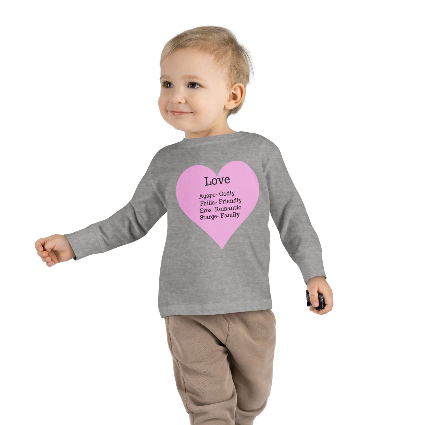 Types of Love Heart Toddler Long Sleeve Tee