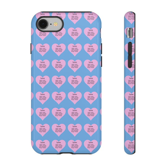 Hearts-A-Flutter Phone Case (iPhone, Google Pixel)(Light blue)