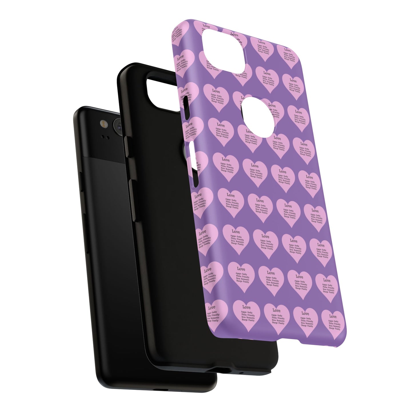 Hearts-A-Flutter Phone Case (iPhone, Google Pixel)(Light purple)