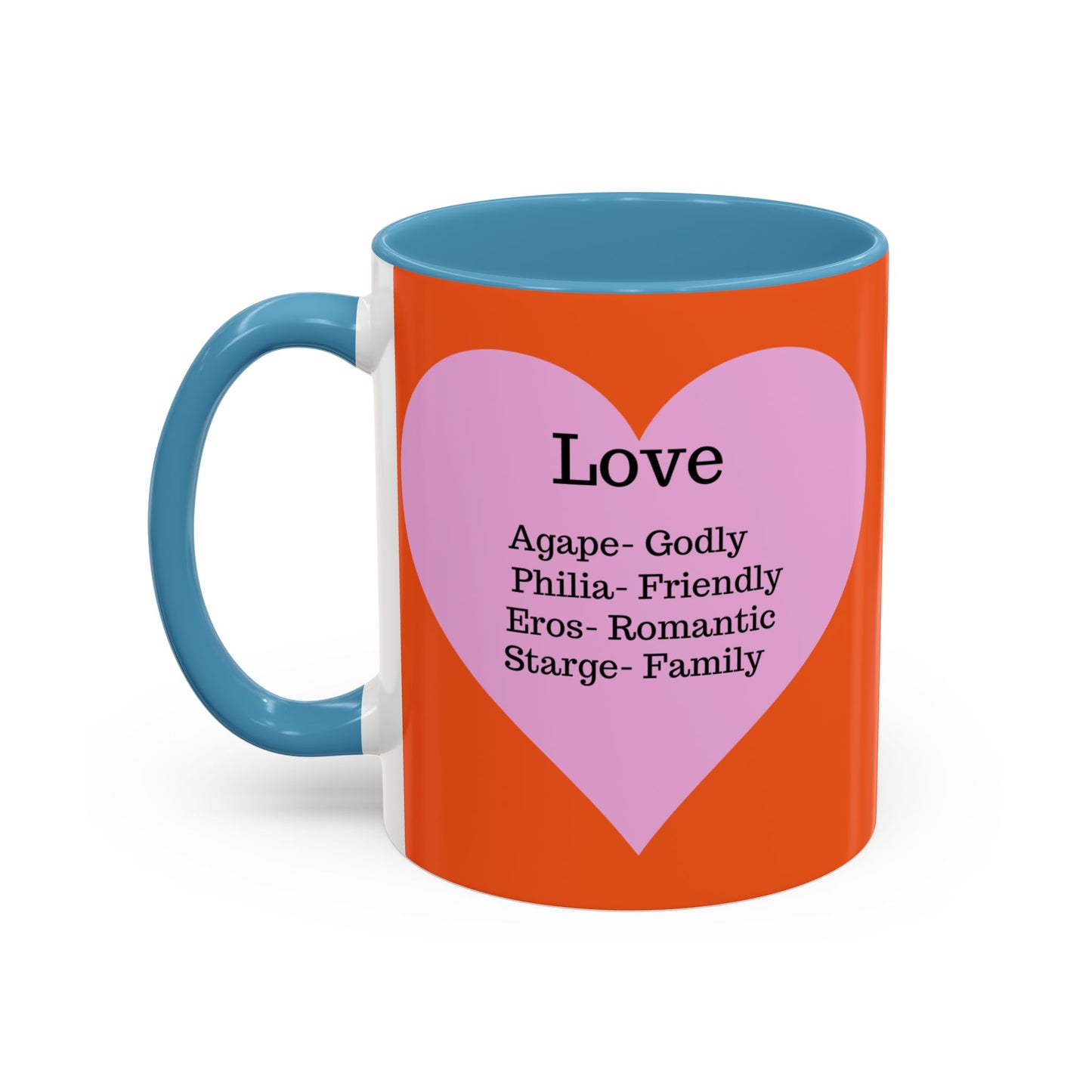 Charming Heart Accent Coffee Mug (Orange)