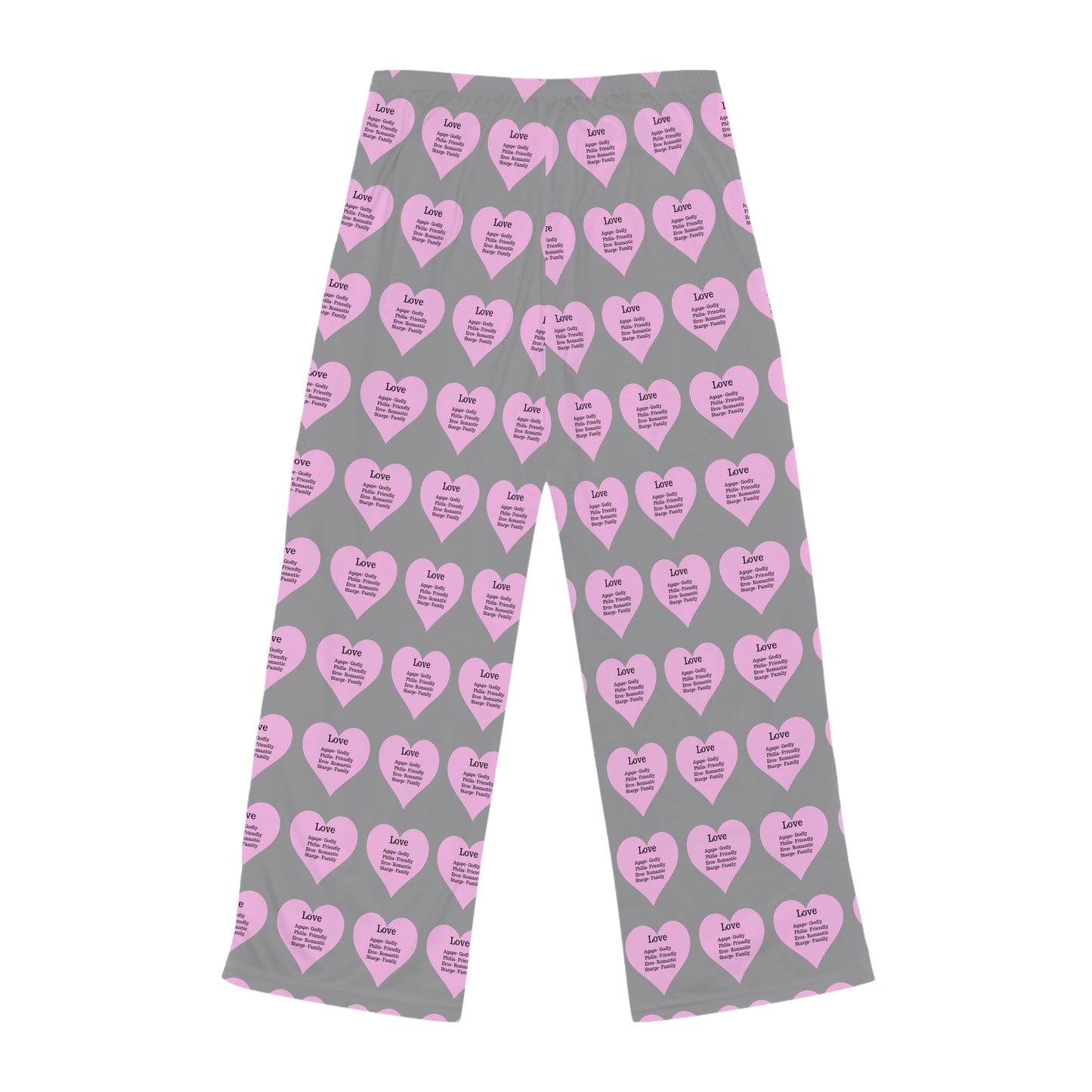 Cozy Heart Print Women's Pajama Pants (Grey)