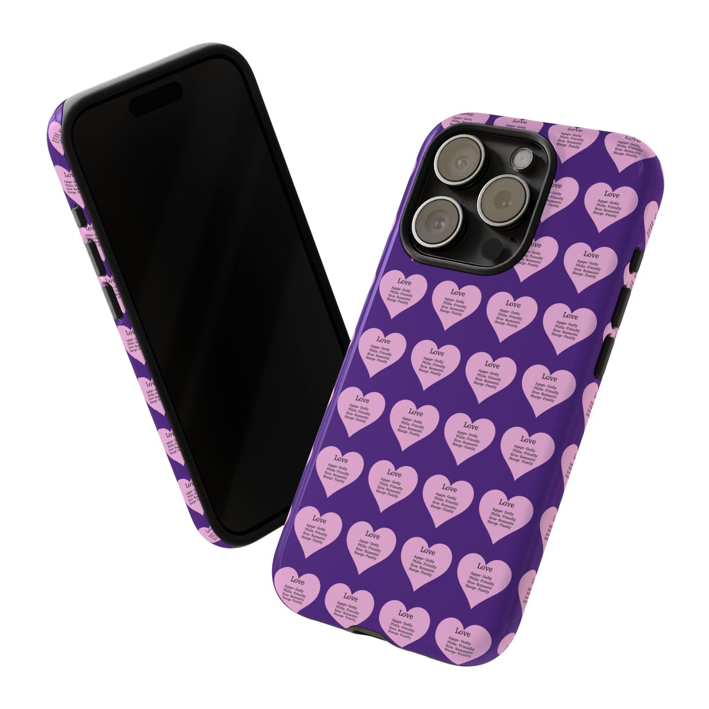 Hearts-A-Flutter Phone Case (iPhone, Google Pixel)(Purple)