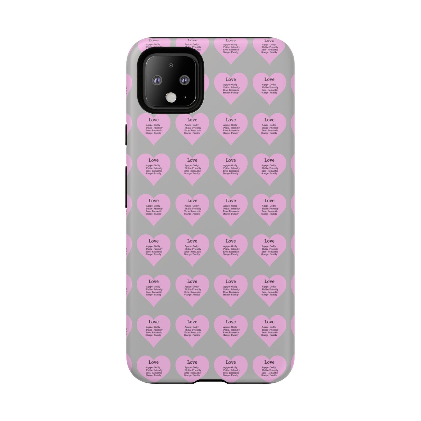 Hearts-A-Flutter Phone Case (iPhone, Google Pixel)(Light grey)