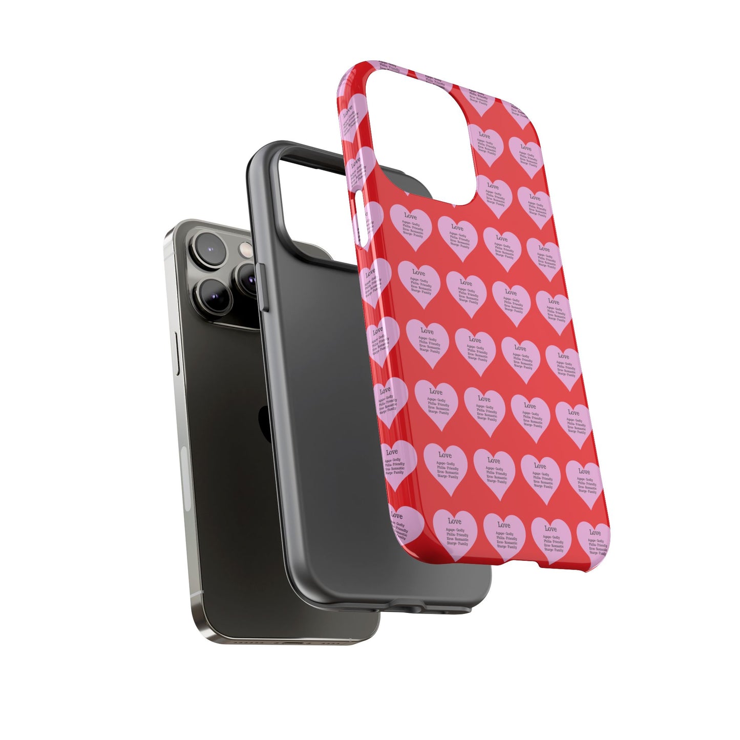 Hearts-A-Flutter Phone Case (iPhone, Google Pixel)(Red)