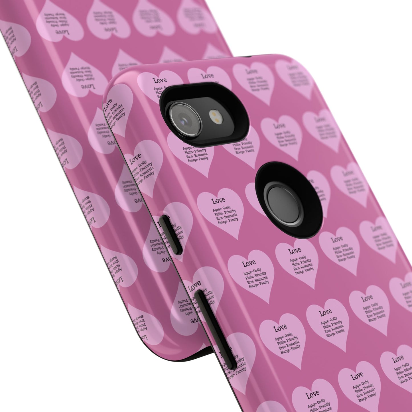 Hearts-A-Flutter Phone Case (iPhone, Google Pixel)(Light pink)