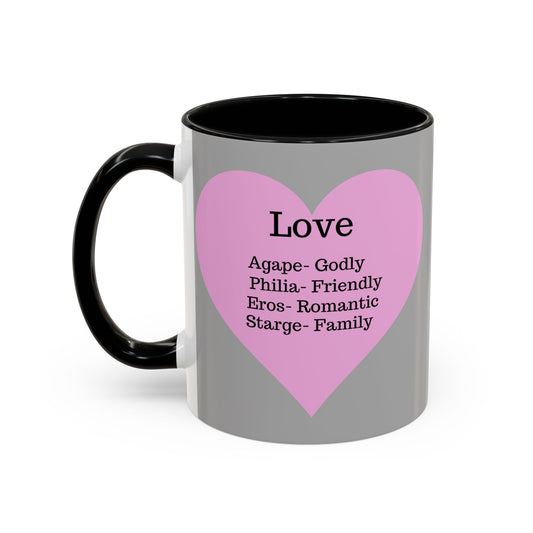 Charming Heart Accent Coffee Mug (Light grey)