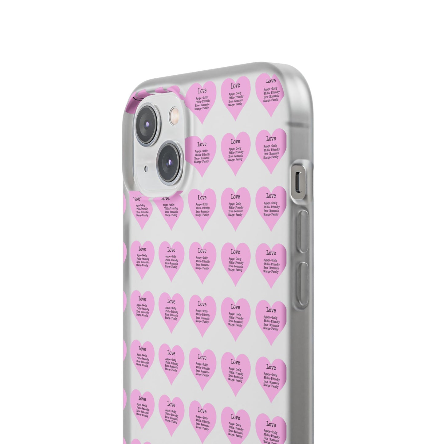 Pink Hearts Transparent Phone Case