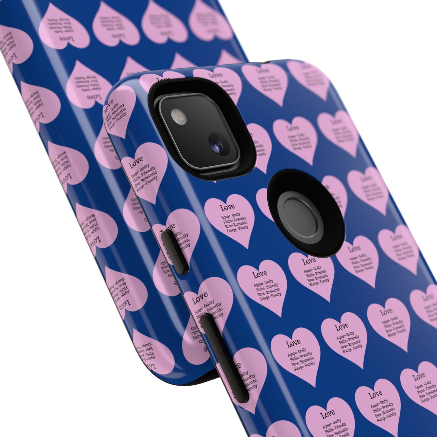 Hearts-A-Flutter Phone Case (iPhone, Google Pixel)(Dark blue)