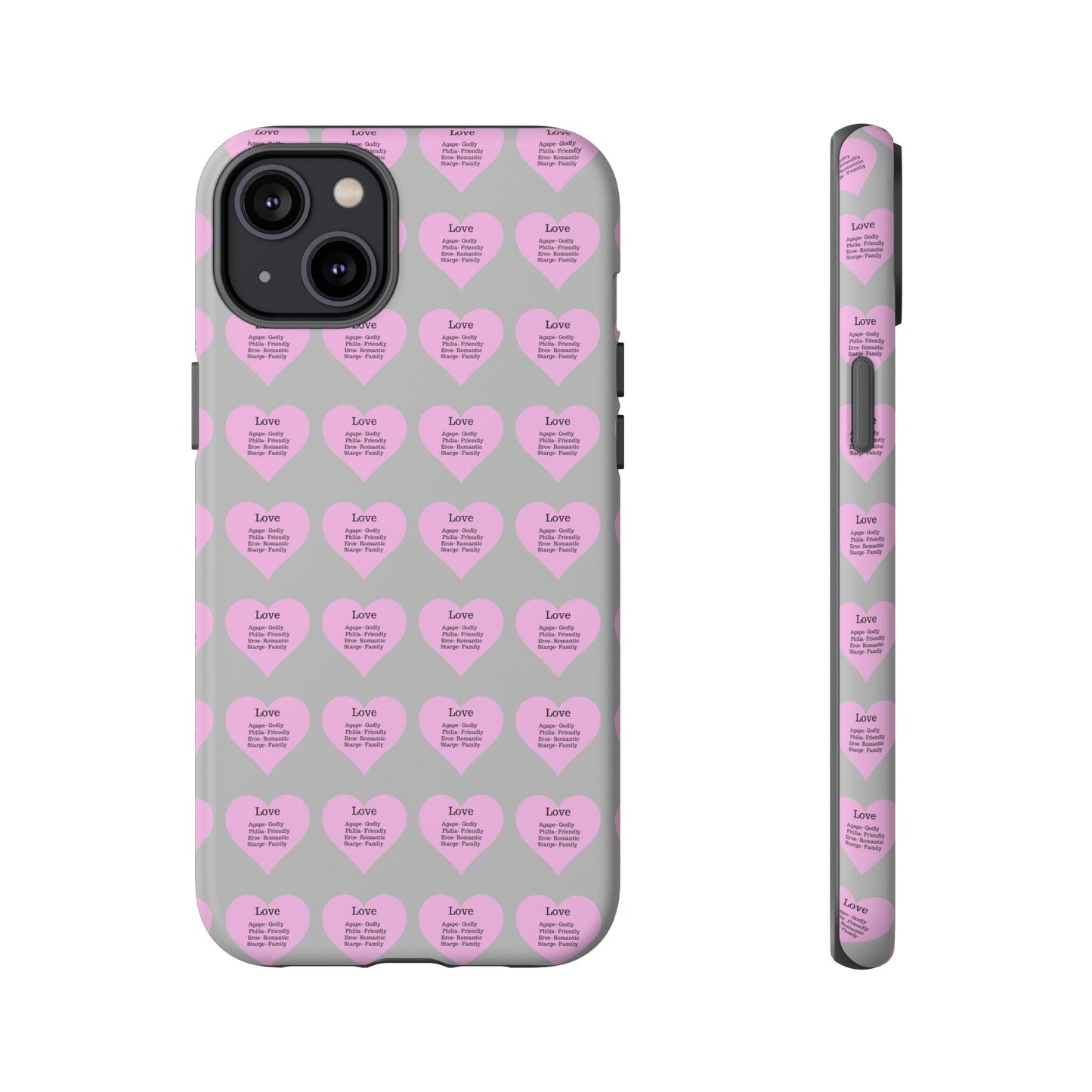 Hearts-A-Flutter Phone Case (iPhone, Google Pixel)(Light grey)