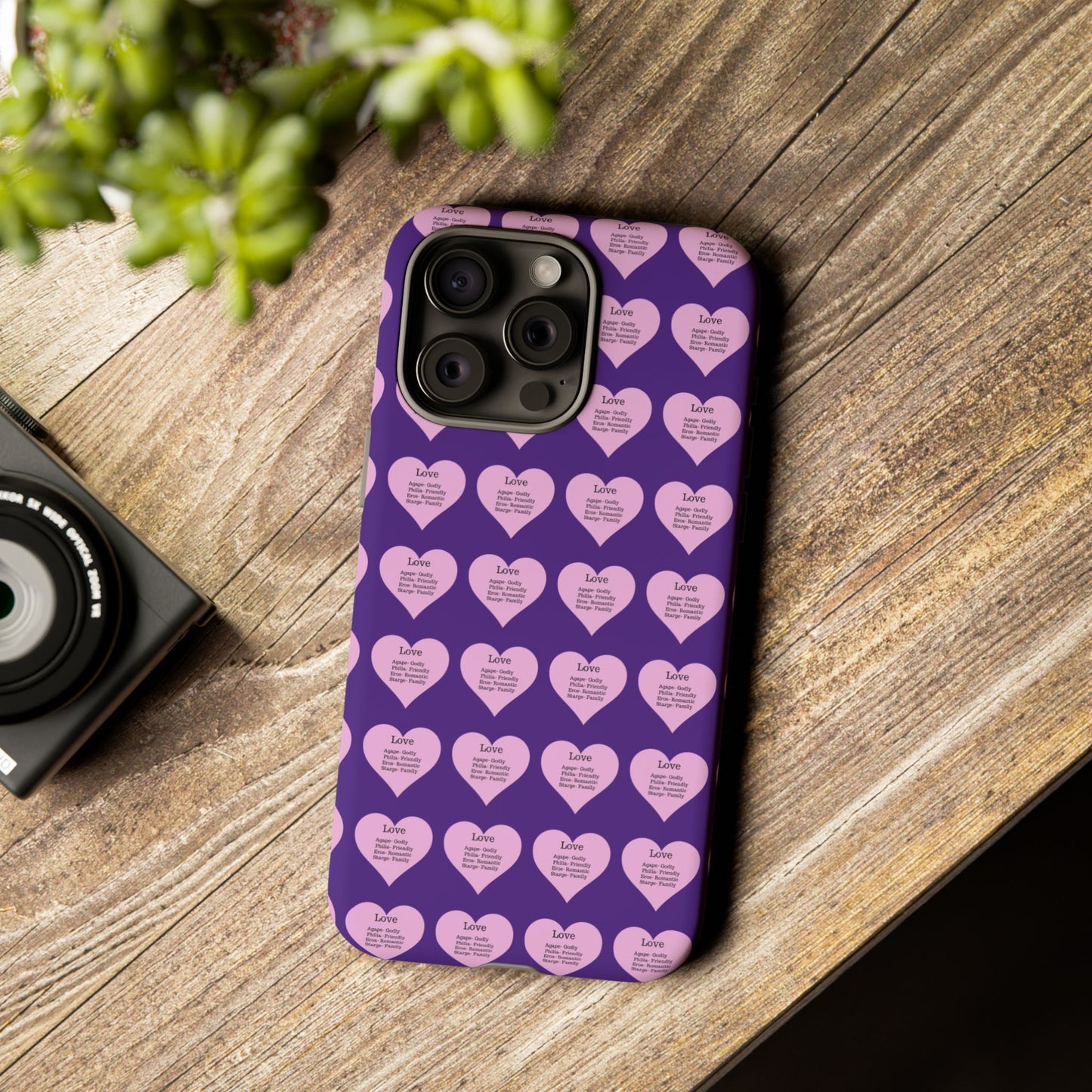 Hearts-A-Flutter Phone Case (iPhone, Google Pixel)(Purple)