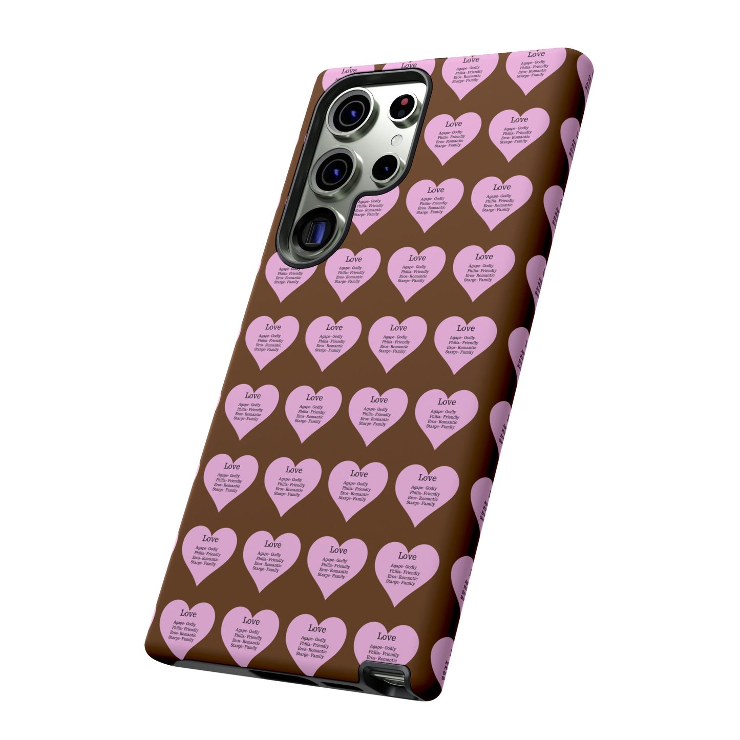 Hearts-A-Flutter Phone Case (Samsung)(Brown)