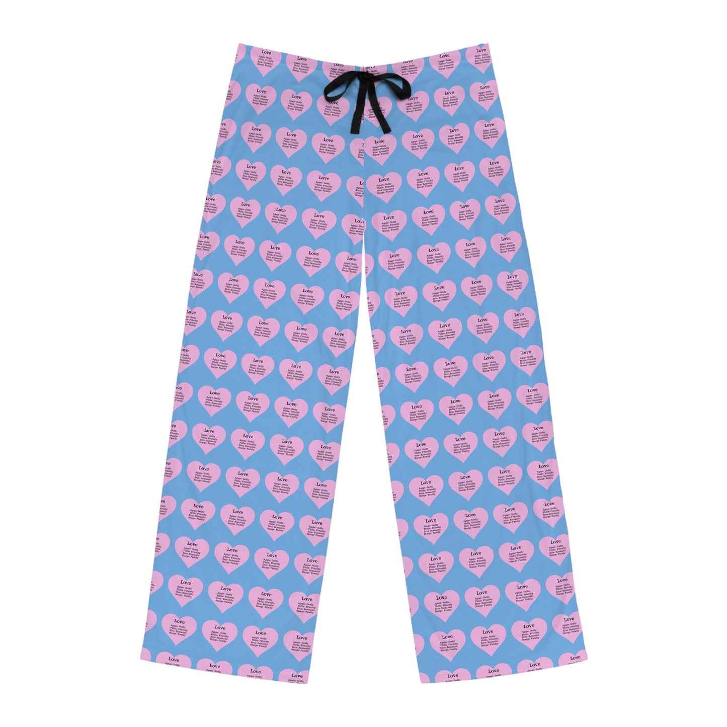Men's All-Over Print Pajama Pants (Light Blue)