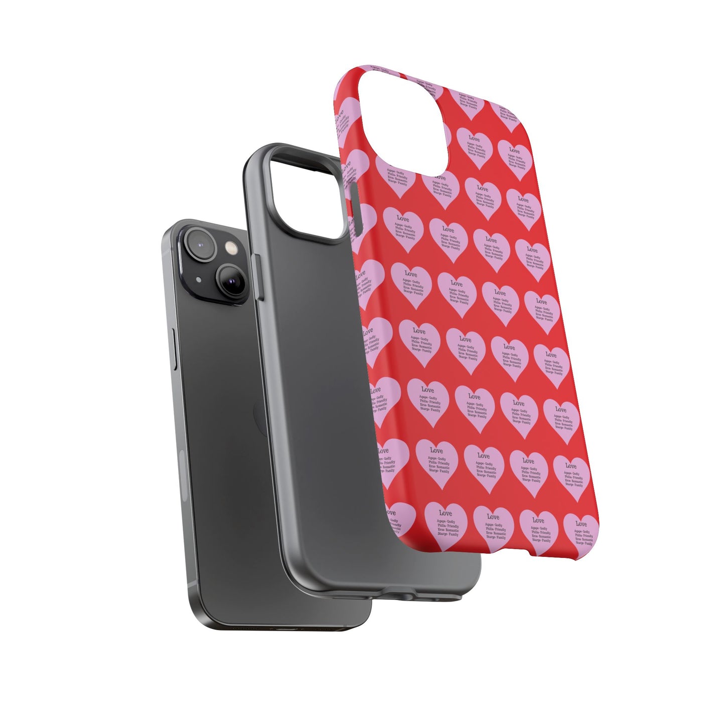 Hearts-A-Flutter Phone Case (iPhone, Google Pixel)(Red)