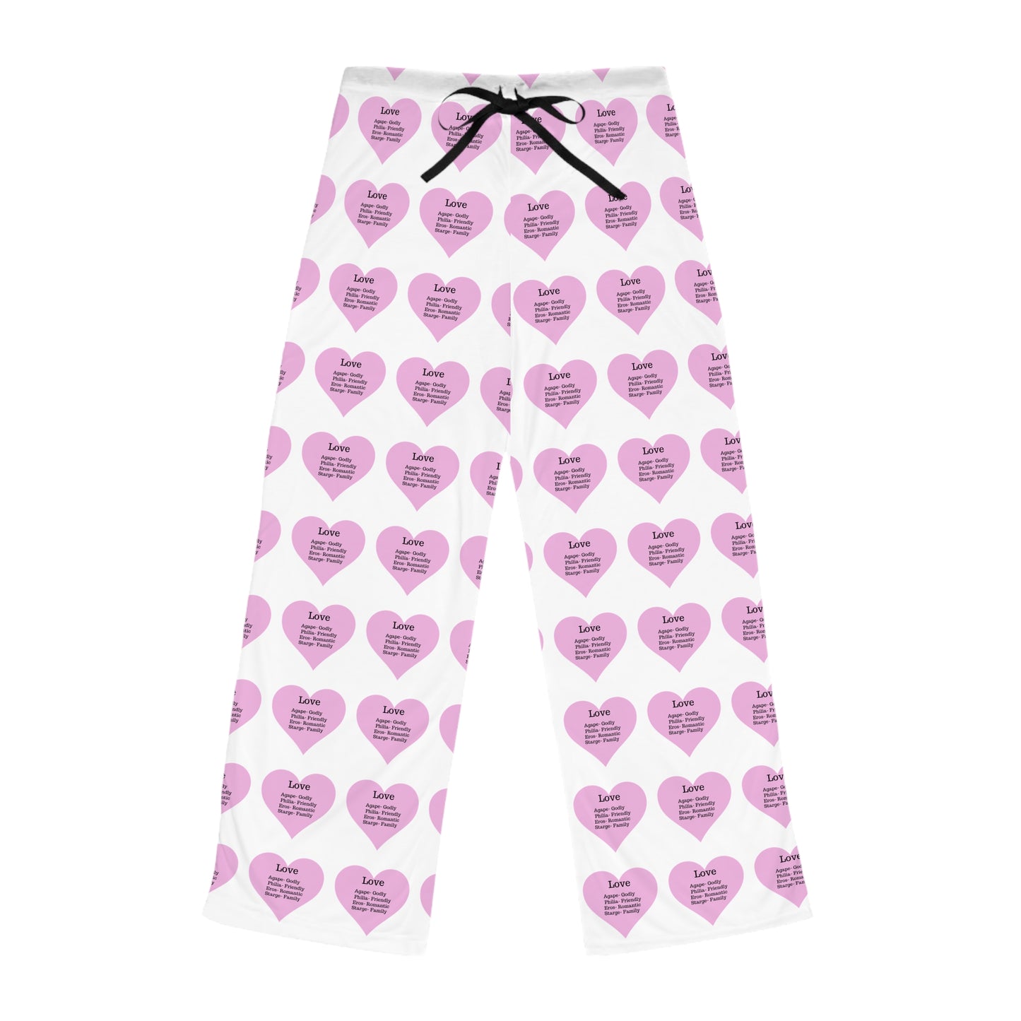 Cozy Heart Print Women's Pajama Pants (White)