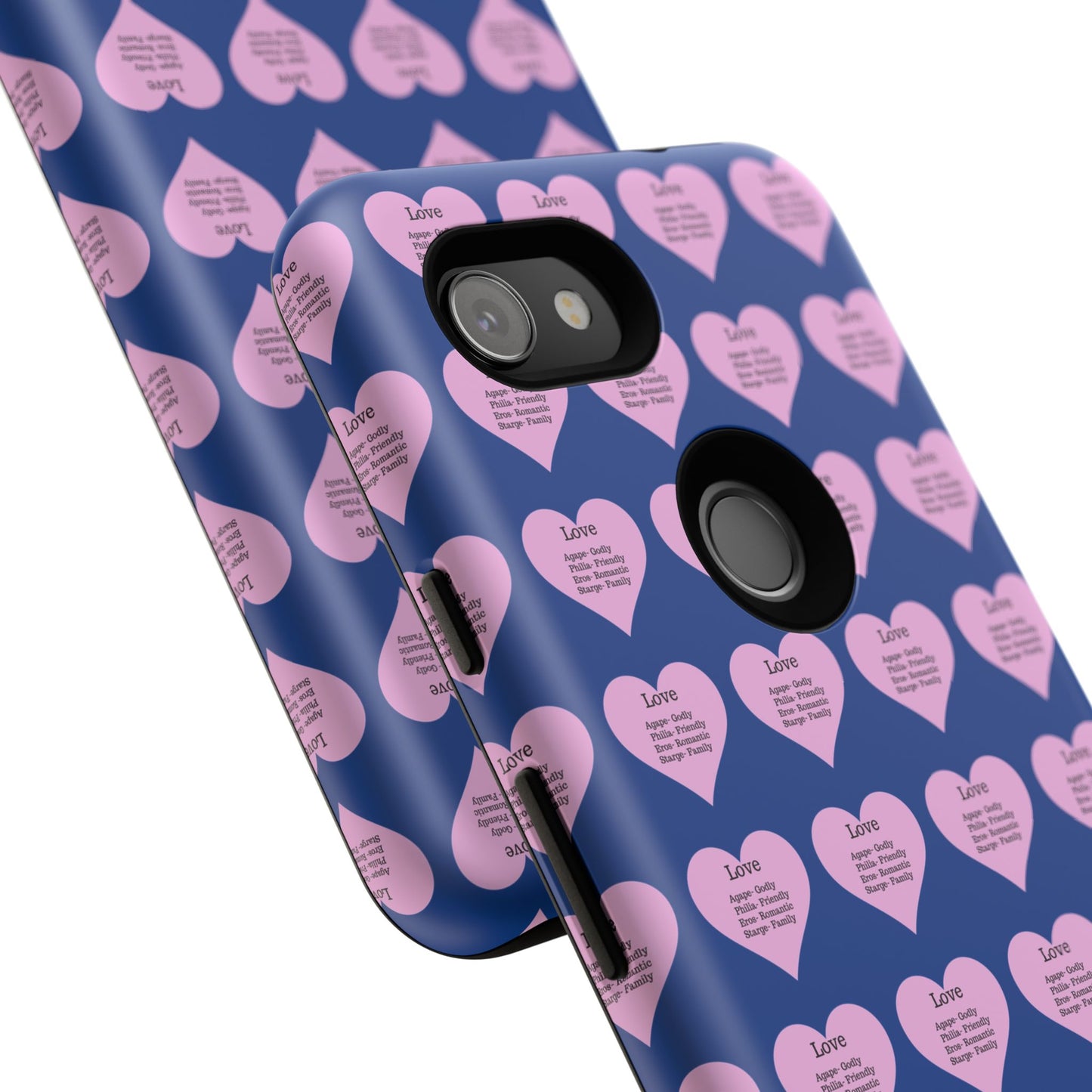 Hearts-A-Flutter Phone Case (iPhone, Google Pixel)(Dark blue)
