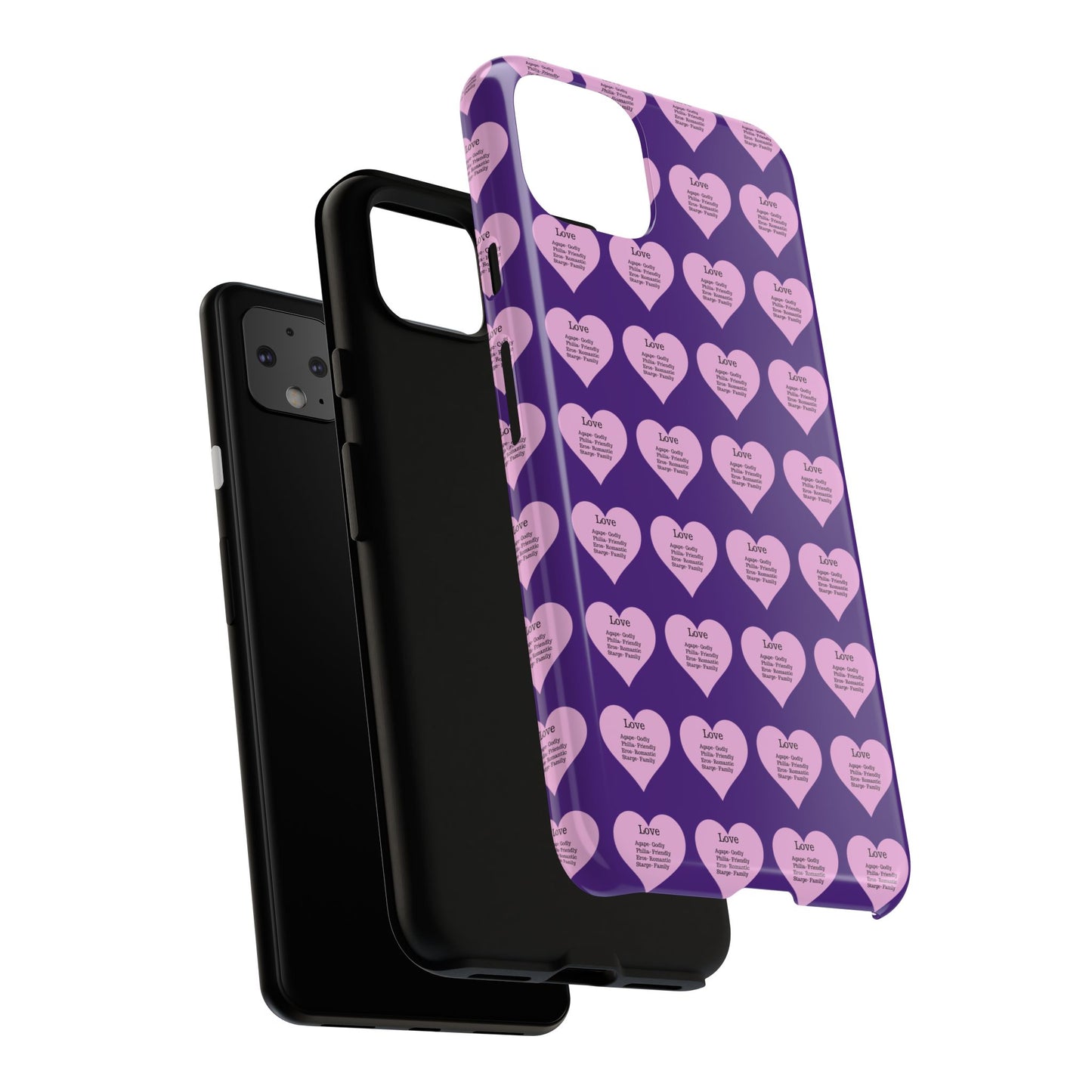 Hearts-A-Flutter Phone Case (iPhone, Google Pixel)(Purple)
