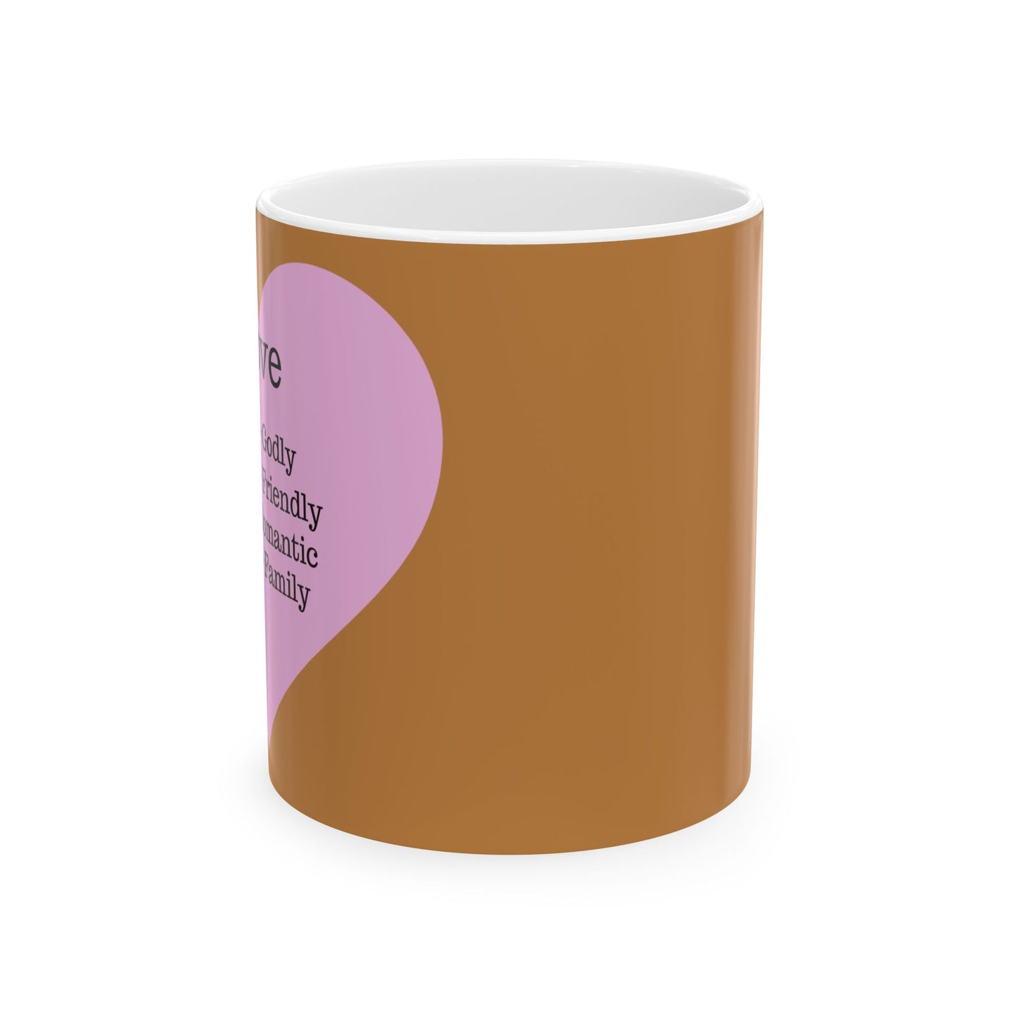 Charming Heart Ceramic Coffee Mug (Light brown)