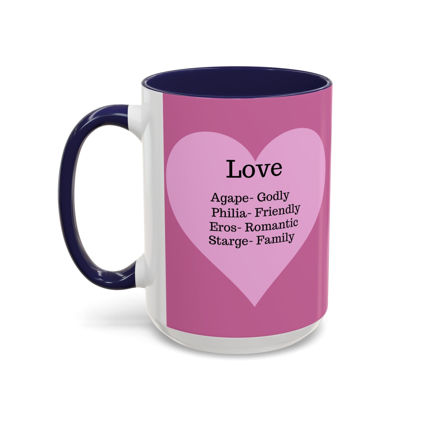 Charming Heart Accent Coffee Mug (Light pink)
