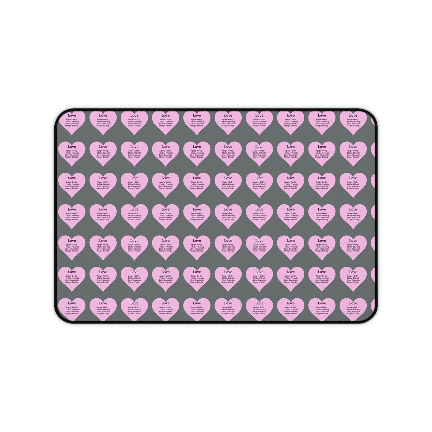 Love Hearts Desk Mat (Dark grey)