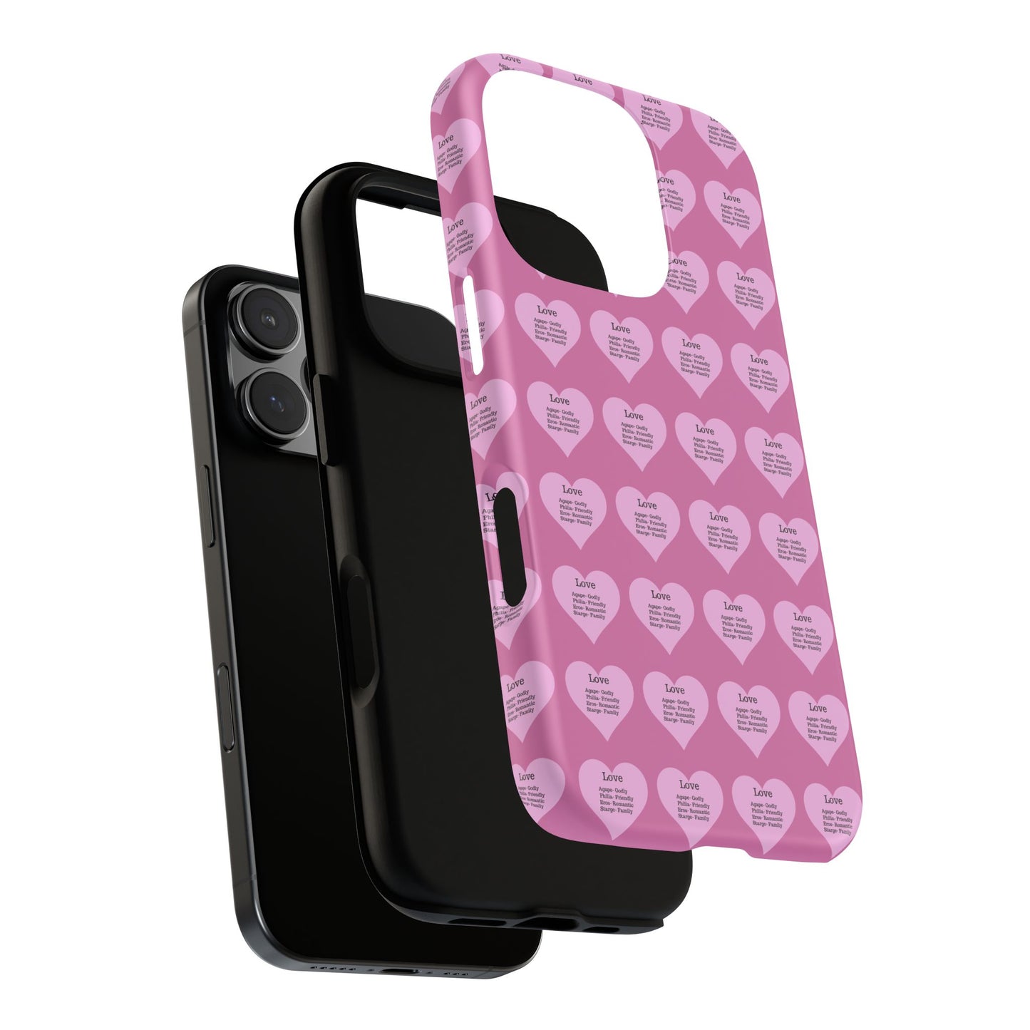 Hearts-A-Flutter Phone Case (iPhone, Google Pixel)(Light pink)