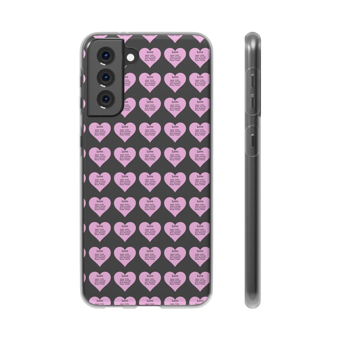 Pink Hearts Transparent Phone Case