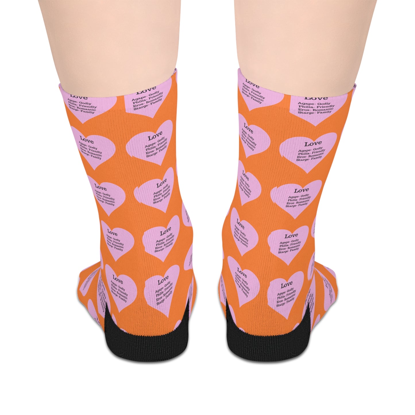 The Love Hearts Mid-Length Socks (Crusta)